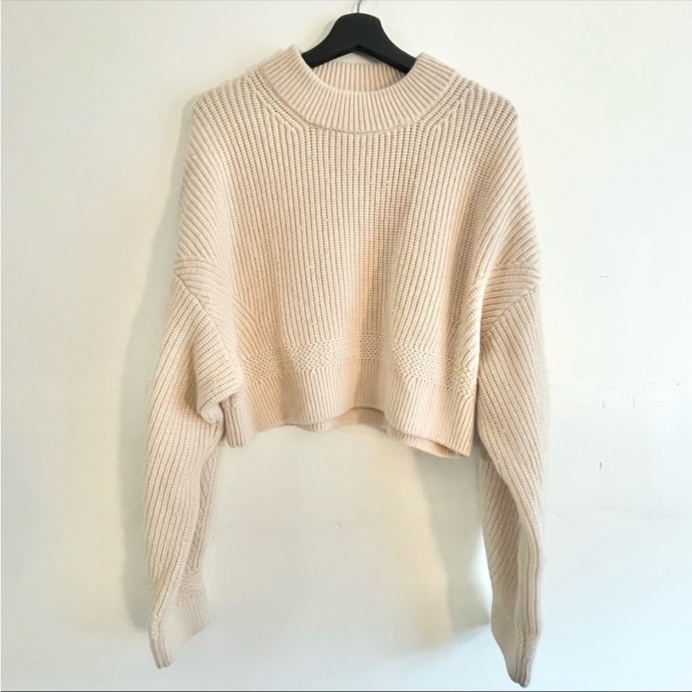 & other stories cropped thick sweater with high neck size women’s small